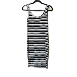 BCBGeneration Black White Stripe Stretch Knit Tank Midi Sundress Small